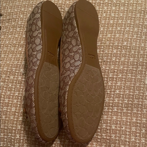 Coach Brown Patterned Flats with Bow - Picture 2 of 5